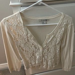 Forever 21 Cream Cardigan